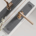 Faucet Mat for Kitchen Sink, Diatomite Quick Drying Tray , 15.8 Inch Kitchen Sink Splash Guard and Bathroom Stone Tray for Counter. Super Absorben.Deep Grey.