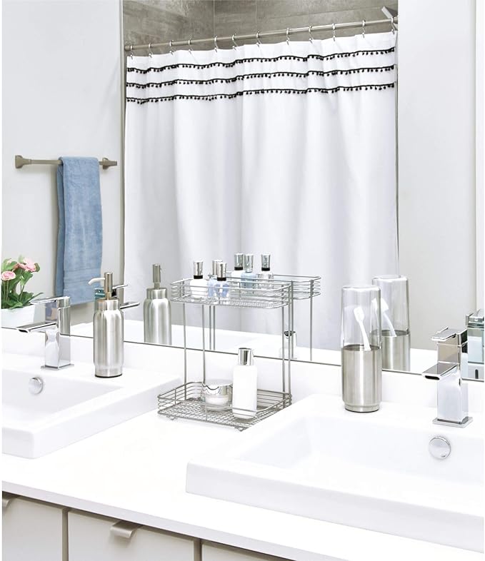 iDesign Austin Metal Covered Holder Stand, Holds Regular and Electric Toothbrushes in Master, Guest, Kid's, College Dorm Bathroom, Brushed
