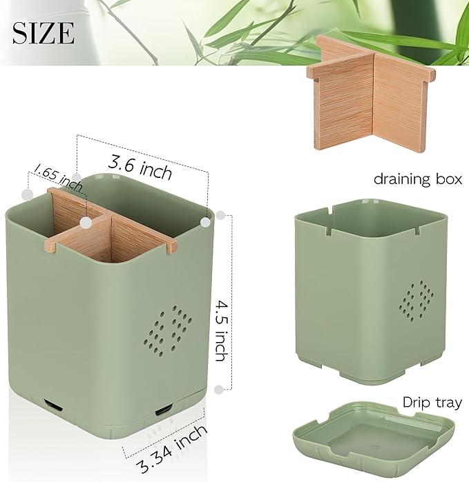 Toothbrush Holders for Bathrooms, Electric Toothbrush Holder Kids Toothbrush and Toothpaste Organizer for Countertop Vanity Accessories Storage (3 Slots Green)