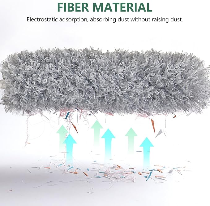 SetSail Extra-Long Dusters with Extension Pole 100-inch for Cleaning, Bendable Microfiber Head Washable Ceiling Fan Duster for High Ceilings, Furniture