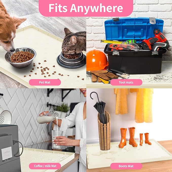 Sdpeia Under Sink Mat 28"×19" Waterproof Silicone Cabinet Liner & Sink Protector for Kitchen & Bathroom, Multi-Purpose Organizers Tray for Pets, Laundry, Cat Litter Mat