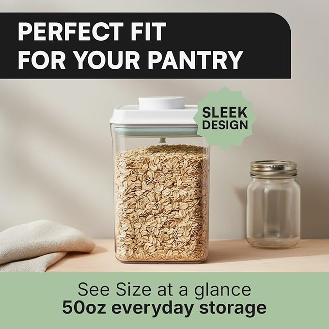 Bop Top | Airtight Meal Prep Containers with Lids | Food Storage Container Sets | Snack and Overnight Oats Fridge Organizer | Pantry and Kitchen Organization