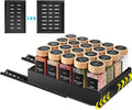 Pull Out Spice Rack Organization for Cabinet, Slide Out Expandable Spice Organizer, Adjustable Spice Cabinet Organizers, Cabinet Size Need: 2.4" Highx10.6" Deepx(6" to 8.2")Wide, Hold 20 Spice Jar