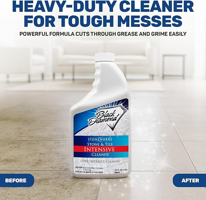 Black Diamond Stoneworks Stone & Tile Intensive Cleaner: Concentrated Deep Cleaner, Marble, Limestone, Travertine, Granite, Slate, Ceramic & Porcelain Tile.