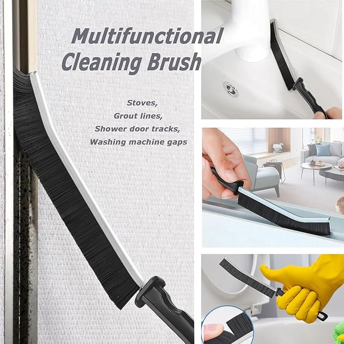 Crevice Cleaning Brush,6Pack Small Cleaning Brushes Grout Cleaner Brush Toilet Brush Scrub Brush for Shower Tile Skinny Gap Cleaning Tools for Household Use Bathroom (black-6pcs)