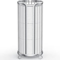 Toilet Paper Holder Stand, Freestanding Toilet Tissue Organizer, Minimalistic Storage Solution, Reserve Mega Rolls-Silver