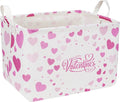 CLOCOR Rectangular Valentines Basket Empty,Toys Storage Basket,Waterproof Gift Basket,Room Decor(Valentine Basket)
