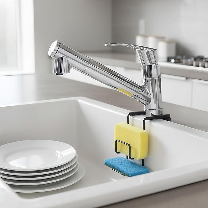 Kitchen Sink Accessory Sponge Holder (BLACK, XLARGE)