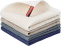 Nialnant 100% Cotton Dish Cloths for Washing Dishes, 4 Pack Waffle Weave Dish Towels,Super Soft Absorbent Cleaning Rags-Multi Color,12x12 Inch