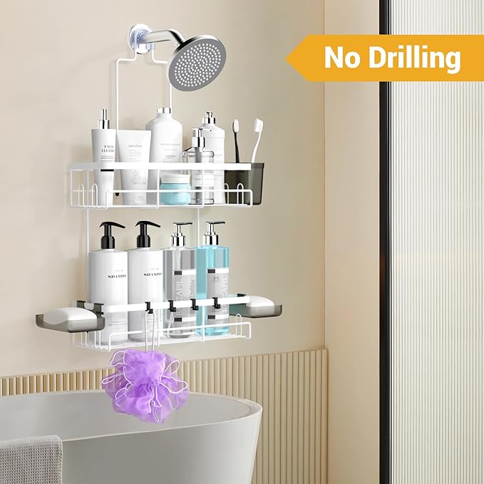 30pcs Shower Caddy Hanging Bathroom Organizer White
