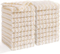 Homaxy 18 Pack Kitchen Dish Cloths, Ultra Soft and Absorbent Dish Towels, Reusable Fast Drying Microfiber Cleaning Cloth, Coral Velvet Wave Design Lint Free,10 x 10 inches, Beige