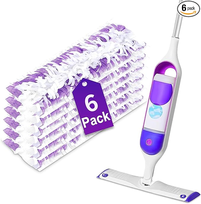 6 Pack Swiffer Power Mop Pads, Disposable Power Mop Refills Compatible with Swiffer Power Mop, Unscented Multi-Surface Replacement Mopping Refills Pads for Floor Surface Cleaning
