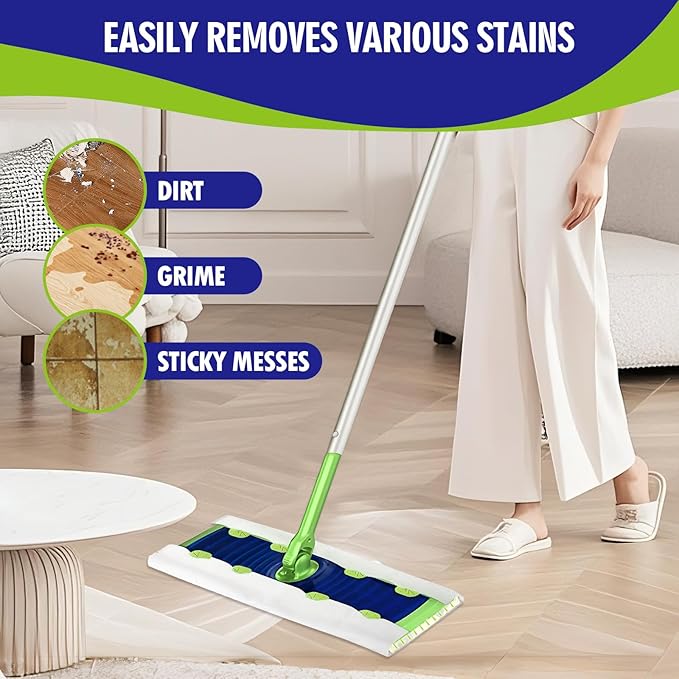 40 Count XL Heavy Duty Wet Mopping Cloths Refill Compatible with Swiffer Sweeper XL Mop, Disposable Wet Pads Refill X-Large Size for Multi-Surface Floor Cleaning, Unscented