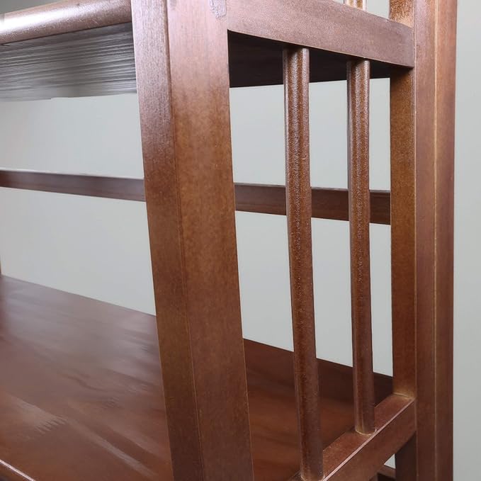 Casual Home 3-Shelf Folding Stackable Bookcase (27.5" Wide)-Walnut