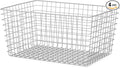 Whitmor 4 Pack Grey Wire Baskets for Organizing Office Wire Storage Baskets Wire Baskets Grey Metal Storage Baskets for Pantry Kitchen Bins Freezer