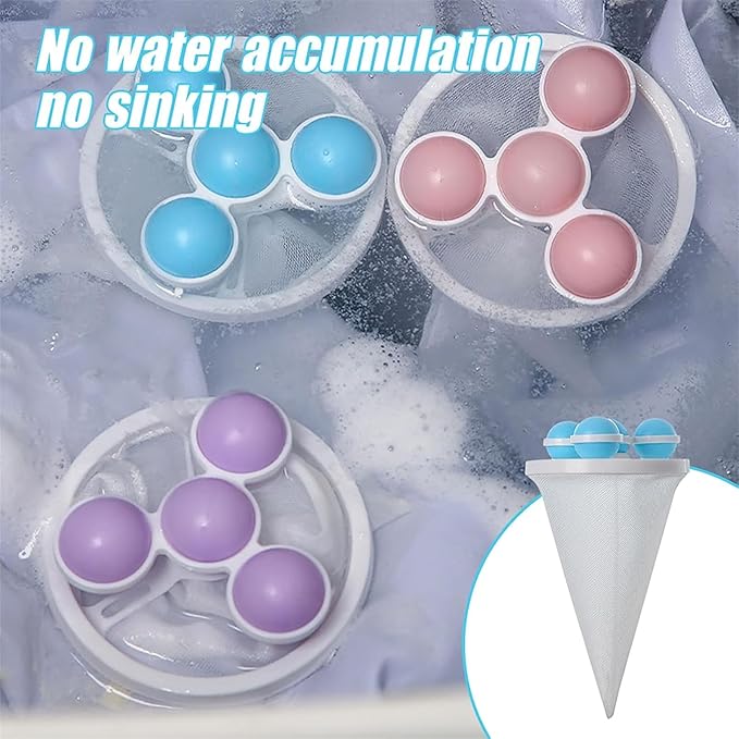 Vortexes Float Hair and Lint Catcher, 2026 New Floating Hair Filtering Mesh Removal, Laundry Lint Fur Catcher for Washing Machine (3 PCS)