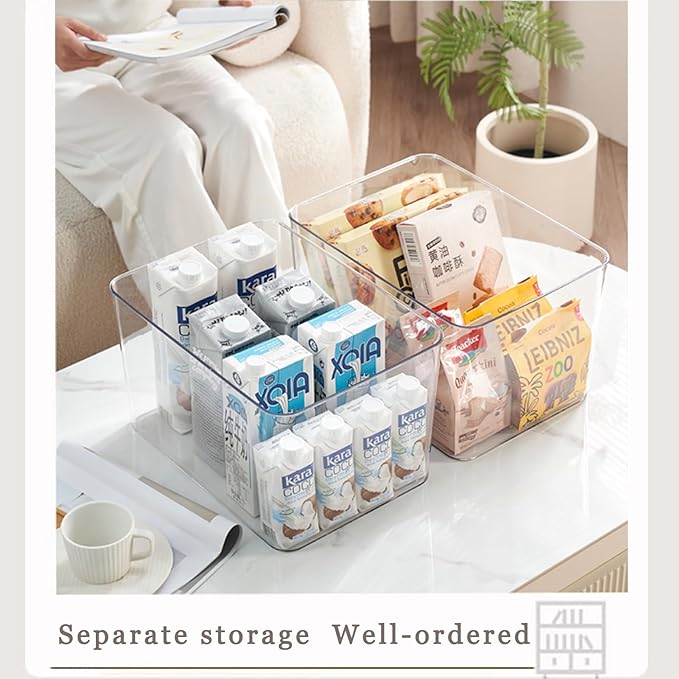 Clear plastic storage bins with LIDS,storage containers for snacks, cosmetics, books, dog food, Storage Organizer for Nursery，Kitchen, Living room,Bedroom, Bathroom, Office (clear, 3XL)