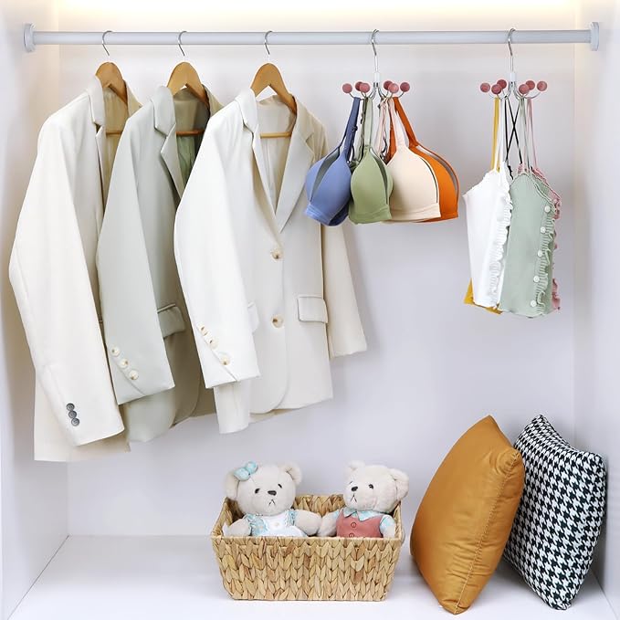 TOPIA HANGER Hoodie Hangers 2-Pack with 6 Cedar Balls, 360°Swivel Purse Hanger, Scarf Hanger, Closet Hooks, Handbag Organizer, Bra Hanger, Accessory Organizers for Scarf, Tanktop, Hat, Hoodie CT43C
