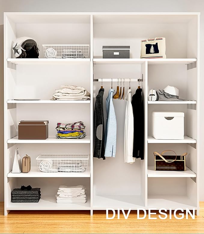 Expandable Closet Shelves, Adjustable Metal Closet Organizers and Storage Shelves for Wardrobe, Kitchen Pantry, Shoe Rack, (2 Pack,W11.81 x L: 17 "to 31")