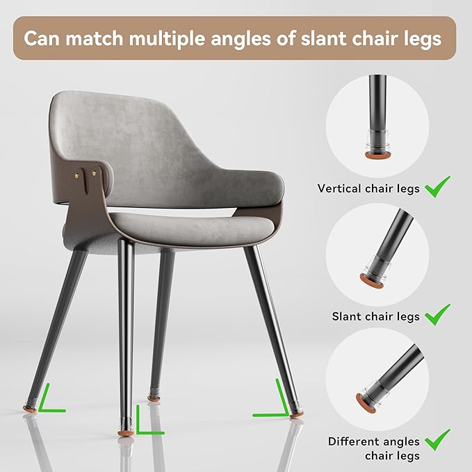24PCS Extra Small Chair Leg Floor Protectors for Hardwood Floors, Furniture Sliders for Chair Legs, 360°Felt Pad Bottom Wrapped Thickening Furniture Pads Cap Covers to Scratch and Reduce Noise