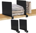 JOY DECOR 2 Pack Acrylic Matte Black Shelf Dividers for Closets Organizer and Storage Adjustable Vertical Wood Shelf Closet Separators for Clothes,Book,Bags in Bedroom and Kitchen