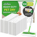 Heavy Duty Dry Sweeping Cloths Refills Compatible with Swiffer Sweeper, Multi Surface Pet Dry Pads Refill, Floor Cleaner for Dust, Hair, Dirt, Disposable Duster Mop Pad - 100 Count
