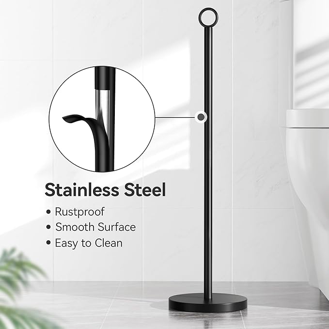 Toilet Paper Holder Stand(with Reserve Function), Free-Standing Spare Rolls Storage Holder, Stainless Steel