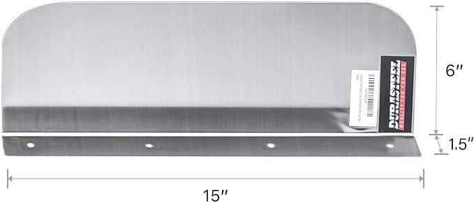 DuraSteel Stainless Steel Sink Splash Guard - 15" x 6" Deck Mount Commercial Kitchen Shield - Kitchen Safety & Hygiene Cooking Splatter Screen - Ideal for Hand Sink, Prep Sink, Bar Sinks