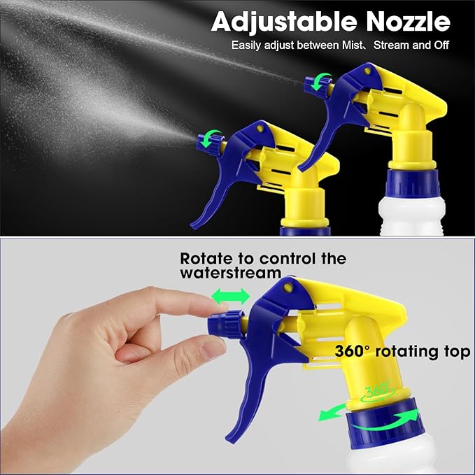 Eccliy 12 Pcs 16 Oz Plastic Spray Bottle, Adjustable Empty Reusable Sprayer for Cleaning, Planting, Water, Bathroom and Kitchen, BBQ, Commercial and Residential(Colorful,Original)