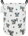 QUEENLALA Large Storage Basket,Laundry Hamper/Bathroom/Home Decor/Collapsible Round Storage Bin,Boys and Girls Hamper/Boxes/Clothing(Round-Koala)