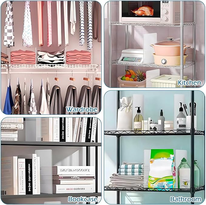 8 Pack Shelf Dividers for Wire Shelves, Acrylic Clear Closet Organizers and Storage for Sweater, Shirts, Bookshelf Handbags Separators Dividers for Closet Organization in Bedroom/Kitchen/Office/Pantry