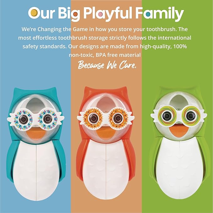 Flipper Fun Animal Cat Toothbrush Cover – Kids Toothbrush Holder with Cover – Toothbrush Holders for Bathrooms - Suction Cup Toothbrush Holder