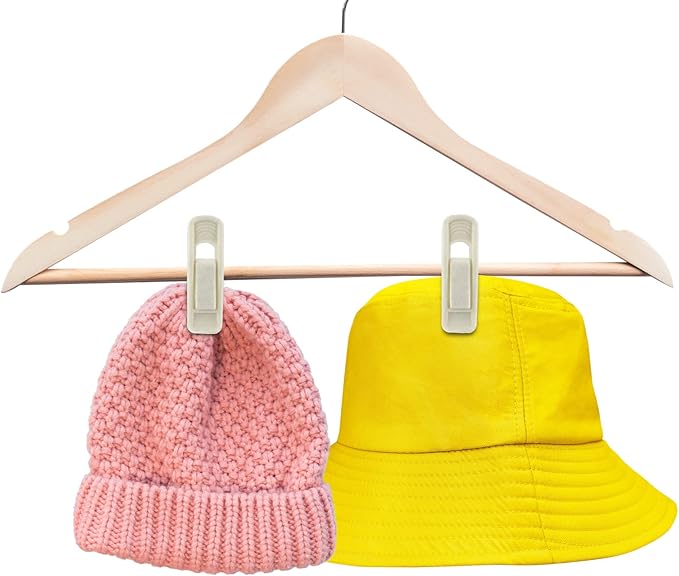 Velvet Hangers Clips - 60 Pack Pants Hanger Velvet Clips, Strong Hanger Clips - Perfect for Thin Felt Hangers (Ivory)