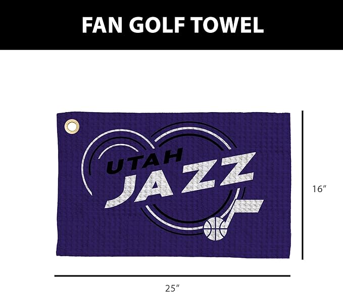 Northwest NBA Golf Towel – Official Licensed Microfiber Waffle Fabric, Absorbent 16x25 in Club Cleaning Accessory