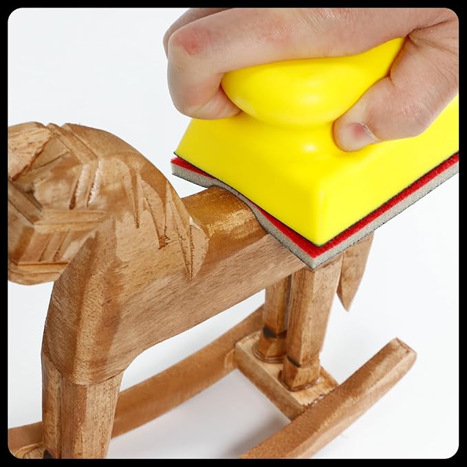 Sanding Sponge Holder, Sanding Blocks for Wood, Metal, Drywall, Glazing, 7 * 10cm Yellow