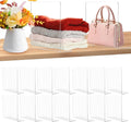 16 Pcs Shelf Dividers for Closet Organization, 10" Tall x 12" Deep Acrylic Shelf Clothes Separators Clear Closet Shelf Dividers Adjustable Sturdy Separate for Clothes Purse Book Hat and Handbag