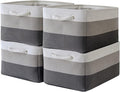 Sacyic Storage Basket Fabric Sturdy Canvas Storage Bins Organizer with Handles for Clothes and Toy Storage Foldable Storage Boxes Cubes