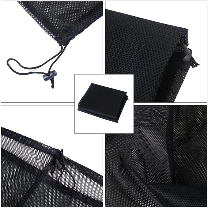 2 Pack Large Mesh Laundry Bag, 24×36 inch Heavy Duty Mesh Laundry Bags Drawstring Lockable, Laundry Hamper Liner, for Factories, College, Travel, Dorms, Family and Apartment Dwellers, Black