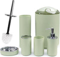 CERBIOR Bathroom Accessories Set Bath Ensemble Includes Soap Dispenser, Toothbrush Holder, Toothbrush Cup, Soap Dish for Decorative Countertop and Housewarming Gift (Apple Green)