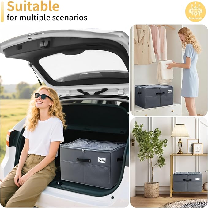 Shoe Storage Organizer for Closet Fits 16 Pairs, 1 Pack Shoes Boxes with Transparent Cover and Sturdy Handles, Shoe Storage Box for Sneakers Sandals Slippers, Boots,Gray,Gift for women,mom