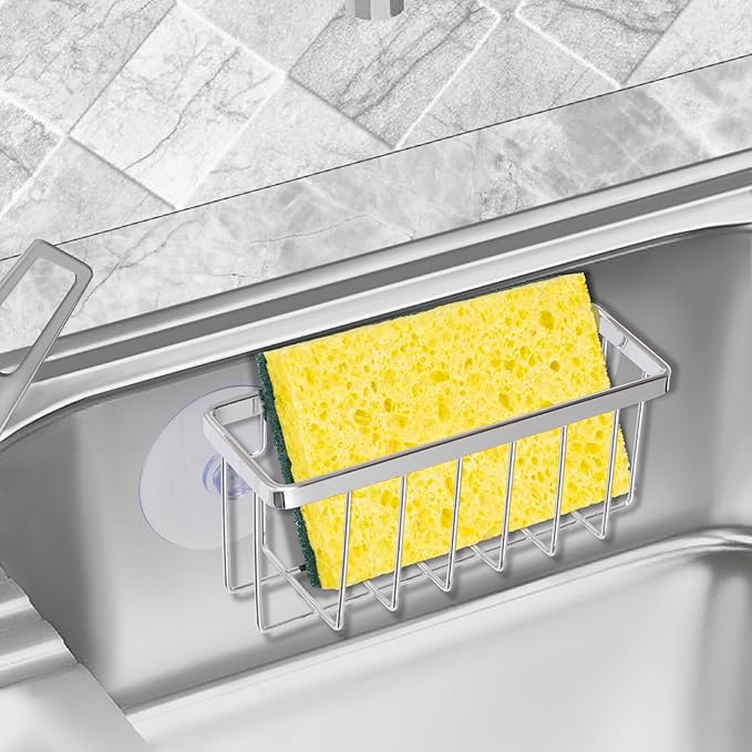 Chrome Sink Caddy - Sponge Holder for Dish, Kitchen & Sink