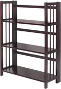 Casual Home 3 Shelf Folding Stackable Bookcase, 27.5" Wide, Espresso