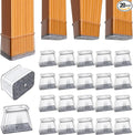BUMACO Chair Leg Floor Protectors Rectangle Chair Leg Protectors for Hardwood Floors Silicone Pads Covers to Protect Floors(Clear-20 Pcs, Rectangle L Fit (L:1-1/2” ~ 2”,W:3/4” ~ 1”