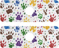 Kitchen Sink Splash Guard 2 PCS 14.7 Inch Sink Faucet Mat Splash Guard for Bathroom Countertop Water Absorbent Foldable Cuttable Soft Washable Paw Prints and Stars