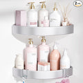 Nieifi Adhesive Shower Caddy Corner, 2 Pack, No Drilling Shower Organizer for Inside Shower, Girly Bathroom Accessory Decor Set, Anodized Aluminum, Silver