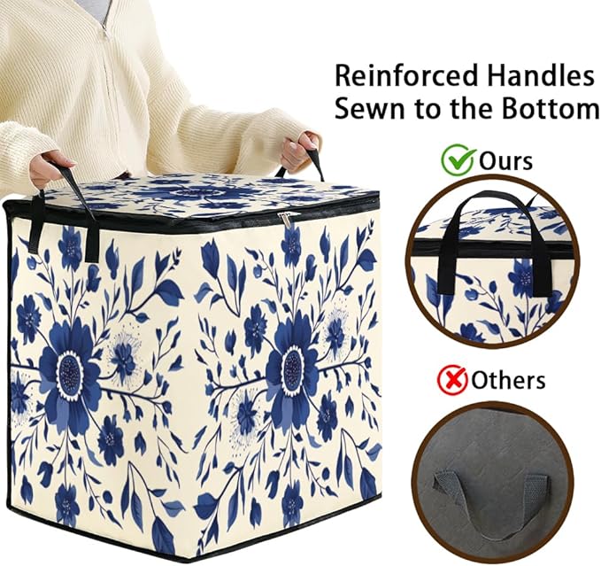 2pcs closet organizers and storage under bed,clothing blanket sweater sheet bedding comforter duvet quilt pillow toy storage bags with lids,dorm room essentials for containers 95L