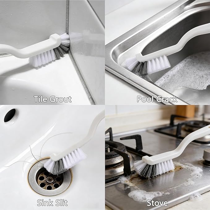 Crevice Cleaning Brush,Multifunctional Cleaning Brush Tool, Bathroom Gap Brush, Small Cleaning Brush, Grout Brush, Kitchen Brush, Cleaning Tools for Toilet, Bathroom, Home, Bathtub, Sink, Household