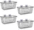 4 Pack Wire Storage Baskets Household Metal Wall-Mounted Containers Organizer Bins for Kitchen Bathroom Freezer Pantry Closet Laundry Room Cabinets Garage Shelf, Medium