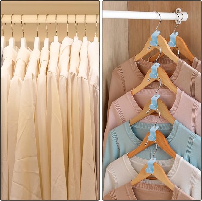 Clothes Hanger Connector Hooks Plastic Cascading Hangers Saving Organizer Hanger Hooks for Heavy Duty Clothes Closet Christmas Gift(40 Pieces)