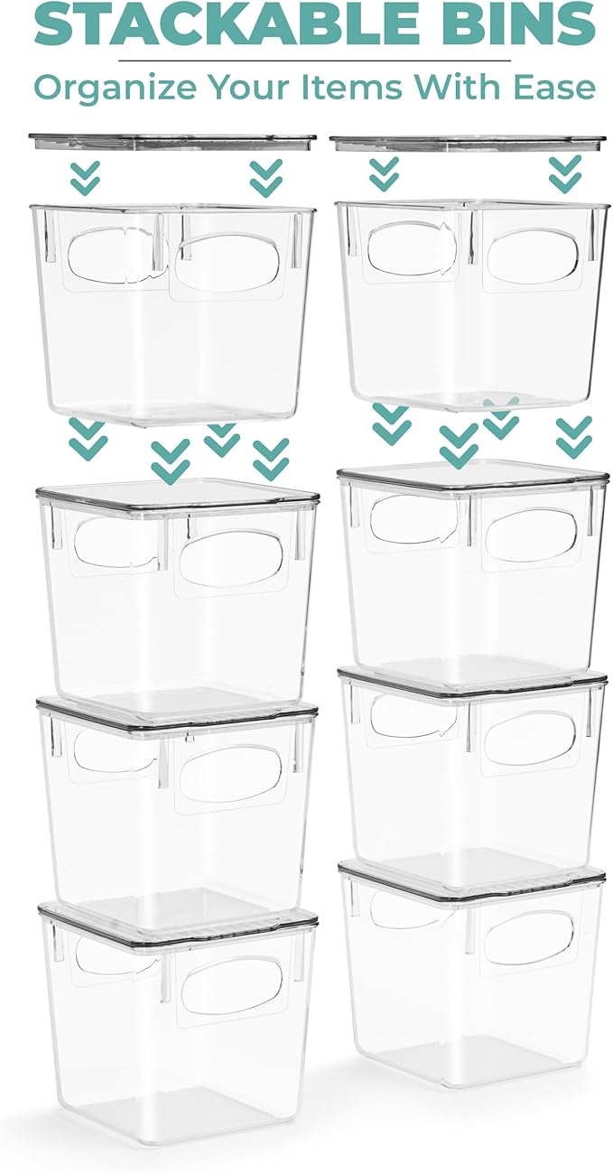 Sorbus Small Plastic K Cup Storage Bins - Nespresso Pods Holder, Vertuo Pod Holder, Kitchen Organization, Pantry Storage, Fridge Organizer - K Cup Organizer for Nespresso Accessories (2 pack)
